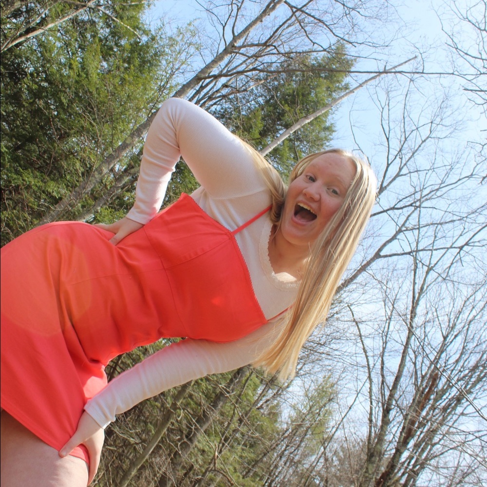 Bright coral dress